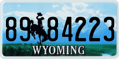 WY license plate 8984223