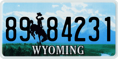 WY license plate 8984231