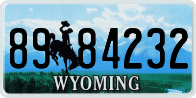 WY license plate 8984232