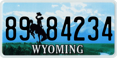 WY license plate 8984234