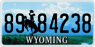 WY license plate 8984238