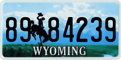 WY license plate 8984239