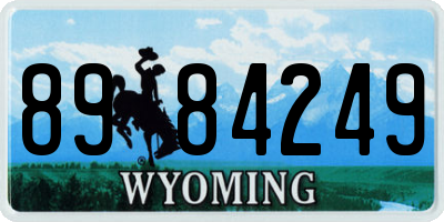 WY license plate 8984249