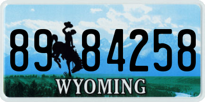 WY license plate 8984258