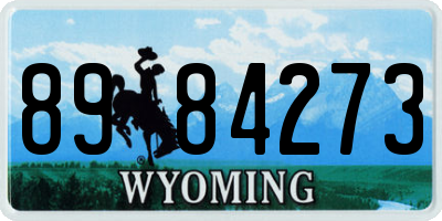 WY license plate 8984273