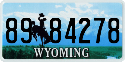WY license plate 8984278