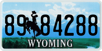 WY license plate 8984288