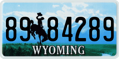 WY license plate 8984289