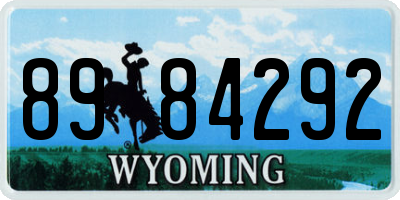 WY license plate 8984292
