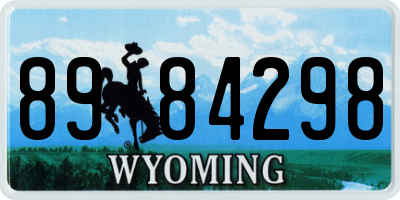 WY license plate 8984298