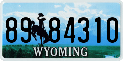 WY license plate 8984310