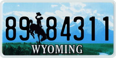 WY license plate 8984311