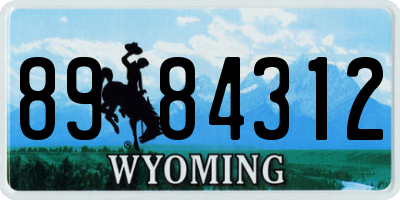 WY license plate 8984312