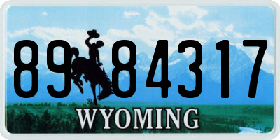 WY license plate 8984317