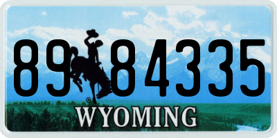 WY license plate 8984335