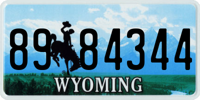 WY license plate 8984344