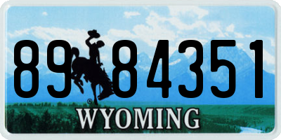 WY license plate 8984351