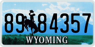 WY license plate 8984357