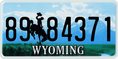 WY license plate 8984371