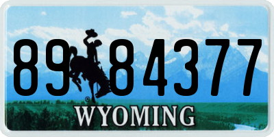 WY license plate 8984377