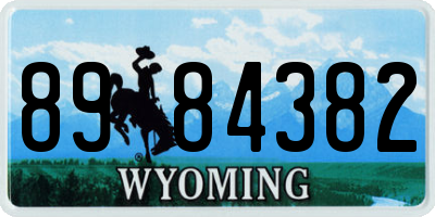 WY license plate 8984382
