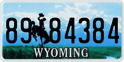 WY license plate 8984384