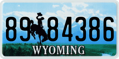WY license plate 8984386