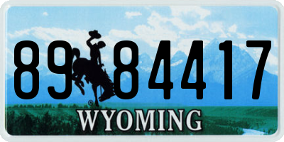 WY license plate 8984417