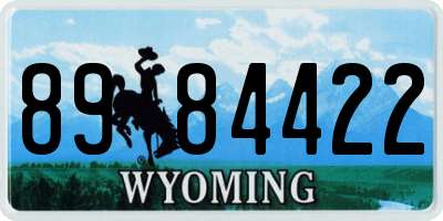 WY license plate 8984422