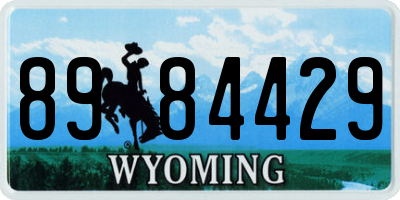 WY license plate 8984429