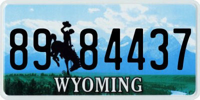 WY license plate 8984437