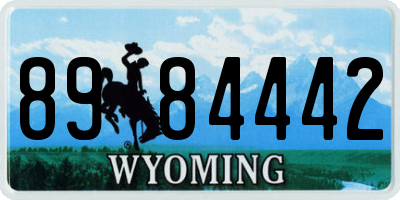 WY license plate 8984442