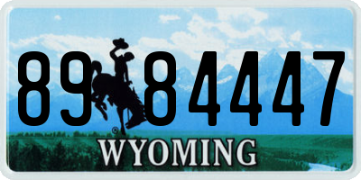 WY license plate 8984447