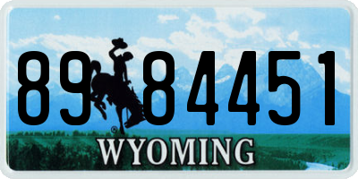 WY license plate 8984451