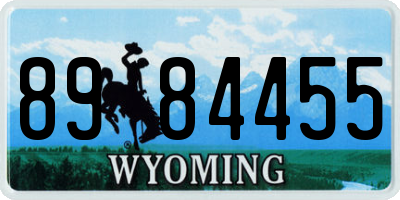 WY license plate 8984455