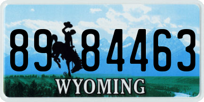WY license plate 8984463