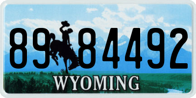 WY license plate 8984492