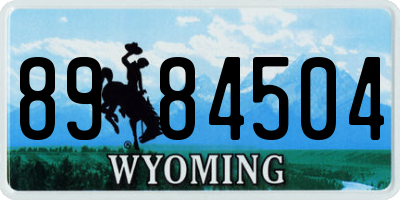 WY license plate 8984504