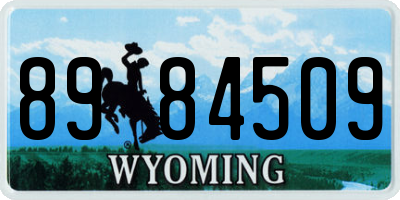 WY license plate 8984509