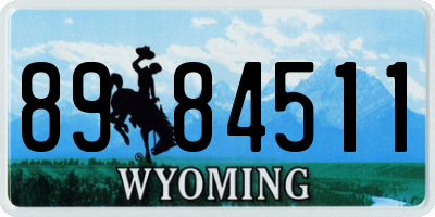 WY license plate 8984511