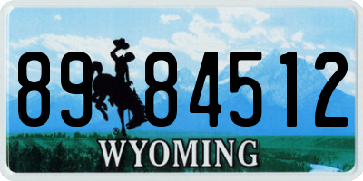 WY license plate 8984512