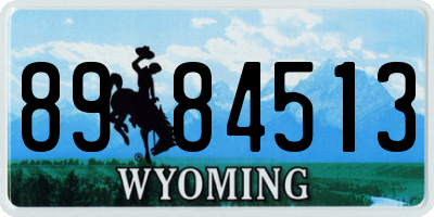 WY license plate 8984513