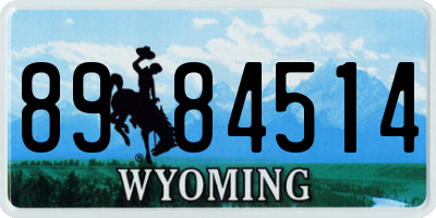WY license plate 8984514