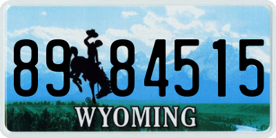 WY license plate 8984515