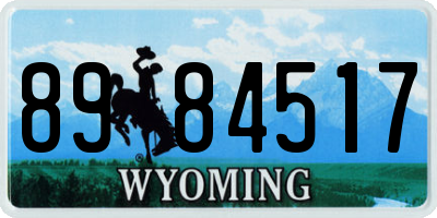WY license plate 8984517