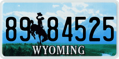 WY license plate 8984525