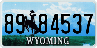 WY license plate 8984537