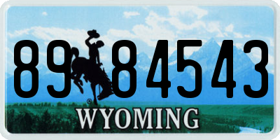 WY license plate 8984543