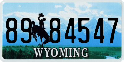 WY license plate 8984547