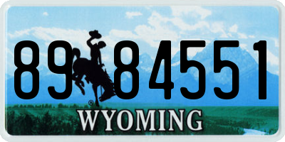 WY license plate 8984551